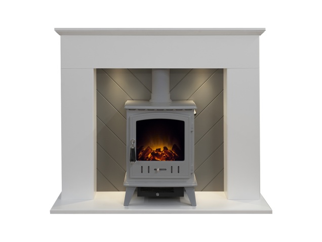 adam-corinth-stove-fireplace-in-white-grey-with-downlights-adam-aviemore-electric-stove-in-grey-enamel-48-inch