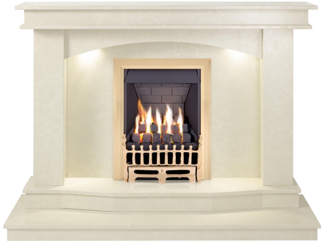 The Warwick Fireplace In Roman Stone With Adam Blenheim Gas Fire