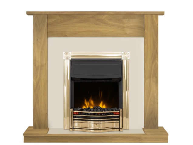 Adam Buxton Fireplace Suite In Oak With Dimplex Horton Electric