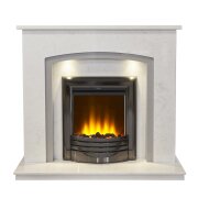 acantha-calella-ariston-white-marble-fireplace-with-downlights-amara-electric-fire-in-black-nickel-48-inch