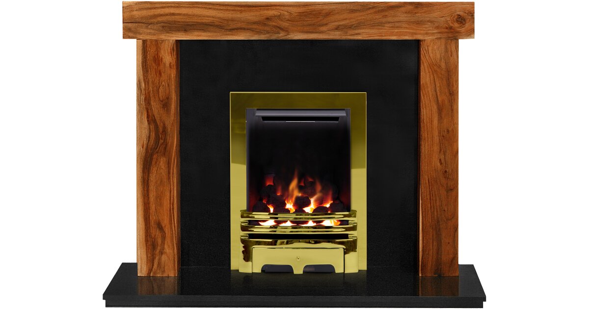 The Fenchurch In Acacia Granite With Crystal Gem Gas Fire In
