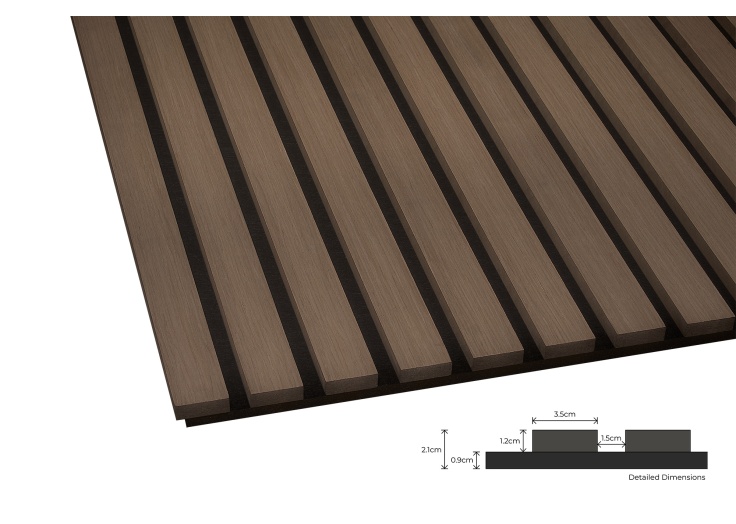 Acoustic Slat Wall Panel 2.4m x 0.6m Oak
