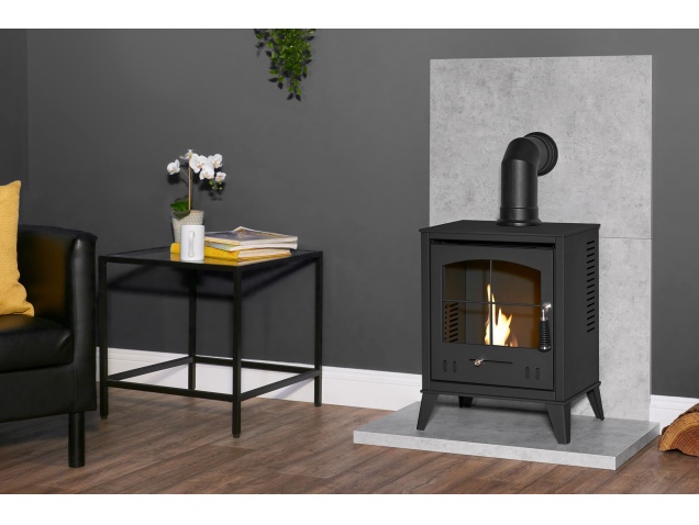 acantha-tile-hearth-set-in-concrete-effect-with-oko-s2-stove-angled-pipe