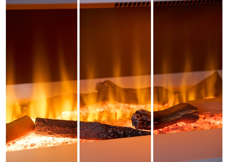 Sureflame WM-9332 XL Electric Wall Fireplace Suite with Downlights
