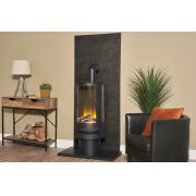acantha-tile-hearth-set-in-bronze-venetian-plaster-effect-with-orbit-cylinder-stove-angled-pipe