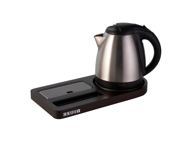 corby-buckingham-compact-welcome-tray-in-dark-wood-with-1l-kettle-in-polished-steel-uk-plug