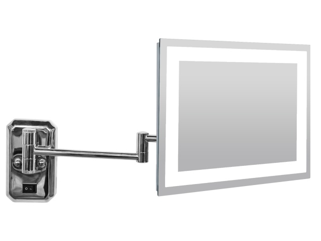 Illuminated Wall Mounted Square Cosmetic Shaving Mirror Corby Illuminated Wall Mounted Square