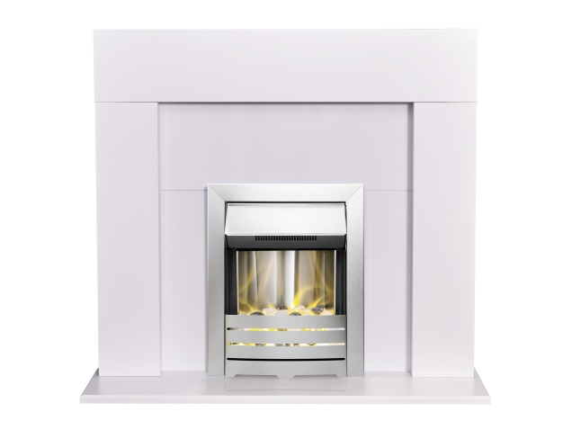 Adam Miami Fireplace In Pure White With, Zero Clearance Wood Burning Fireplace Installation Miami