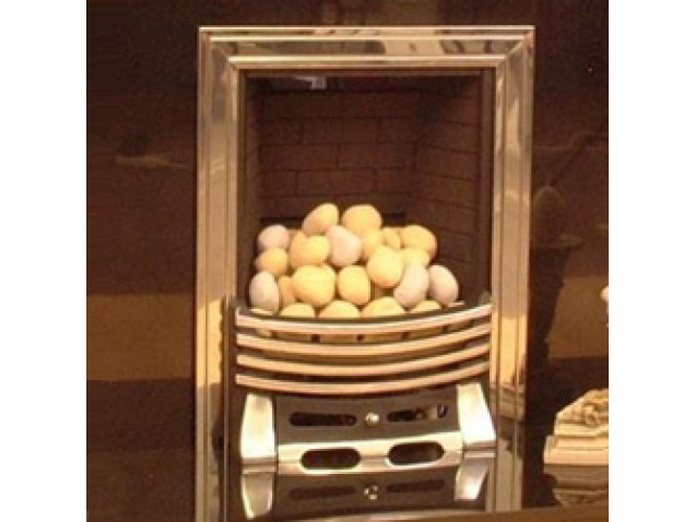 Ekofires Eko 3030 Pebble Powaflue Gas Fire Silver Chrome Elysee