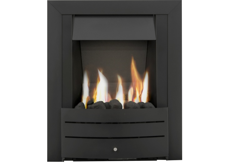 Adam Hera Slimline Gas Fire In Black With Coal Bed Fireplace World