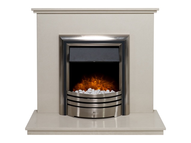 Adam Ashlea Fireplace Suite In Beige Stone With Astralis 6 In 1