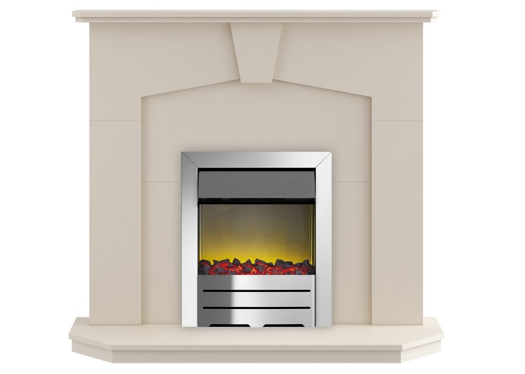 Adam Abbey Fireplace Suite In Stone Effect With Colorado Electric