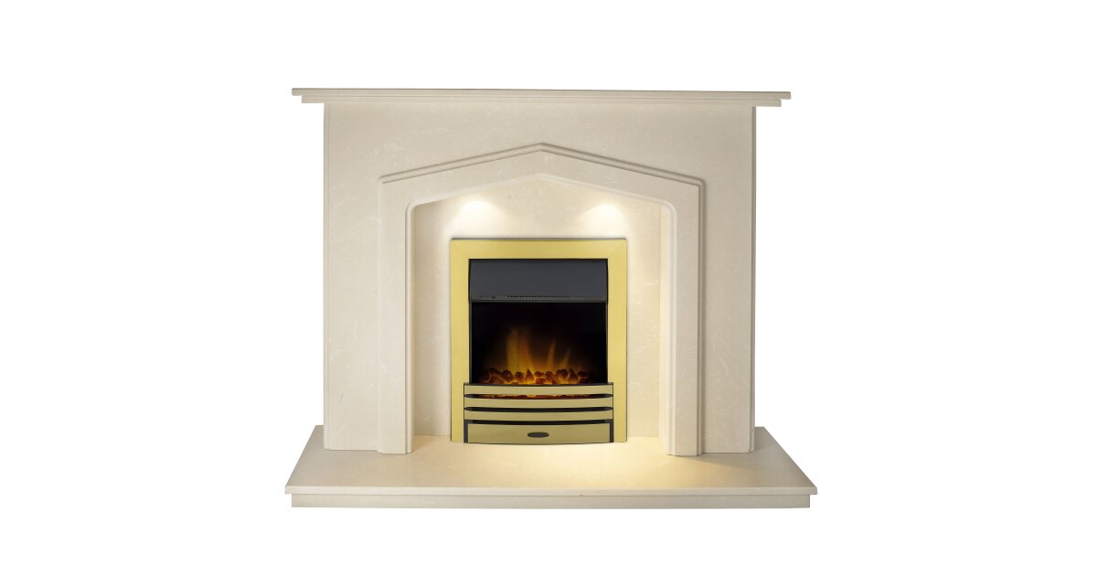 Adam Barrington Fireplace Suite In Roman Stone With Eclipse