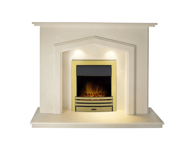 Adam Barrington Fireplace Suite In Roman Stone With Eclipse