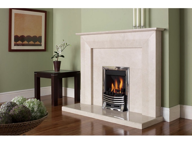 Aurora Linear Marble Fireplace In Roman Stone Fireplace World