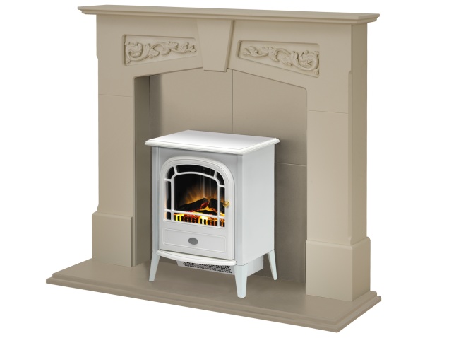 Adam Richmond Inglenook Stove Suite In Stone Effect With Dimplex