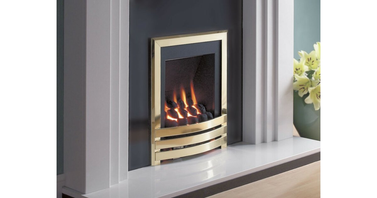 Flavel Windsor Contemporary Gas Fire In Brass Fireplace World