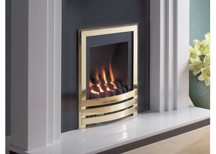 Flavel Windsor Contemporary Gas Fire In Brass Fireplace World