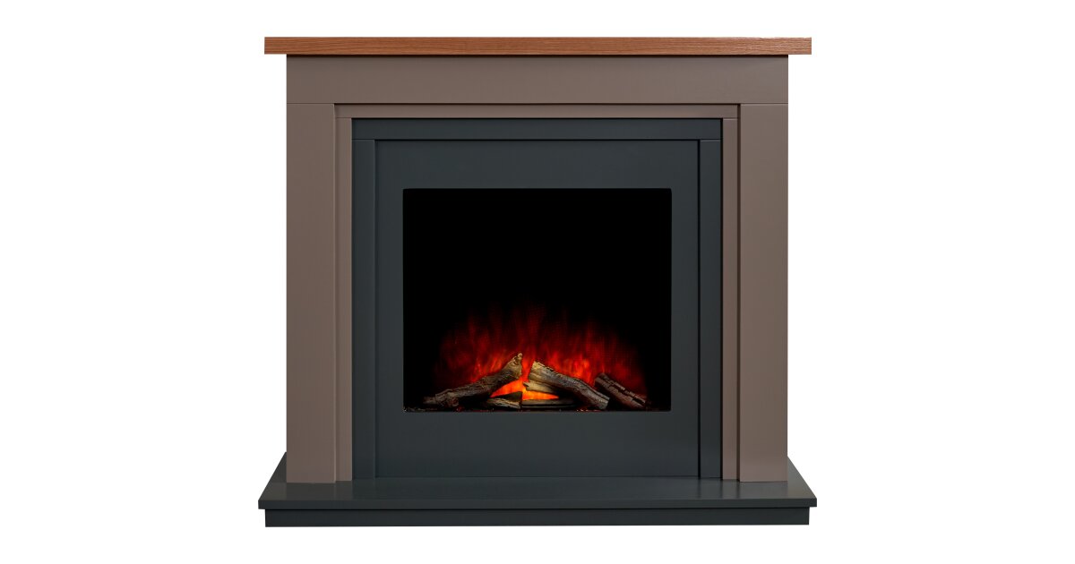 Adam Neston Electric Fireplace Suite In Charcoal Grey 44 Inch