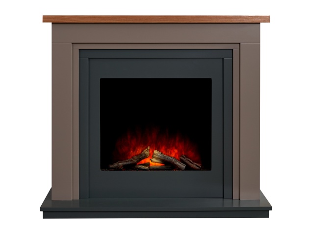 Adam Neston Electric Fireplace Suite In Charcoal Grey 44 Inch