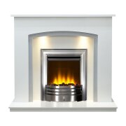 acantha-calella-white-marble-fireplace-with-downlights-amara-electric-fire-in-black-nickel-48-inch