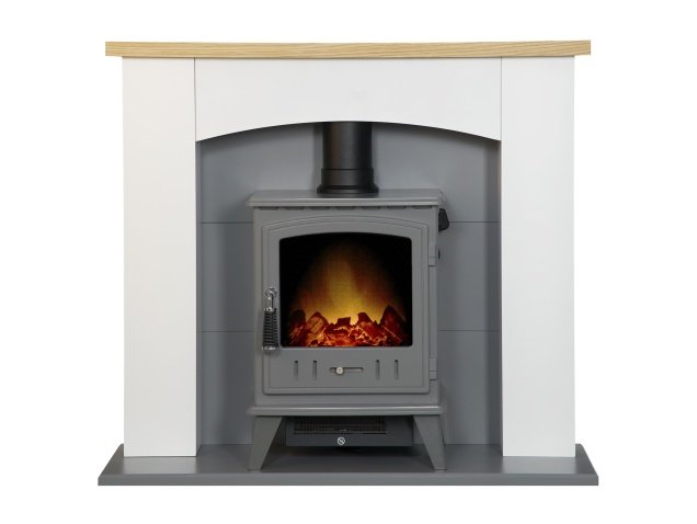 adam-huxley-in-pure-white-grey-with-aviemore-electric-stove-in-grey-enamel-39-inch