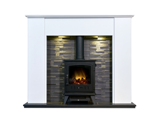 acantha-montara-white-marble-fireplace-with-downlights-aviemore-electric-stove-in-black-54-inch