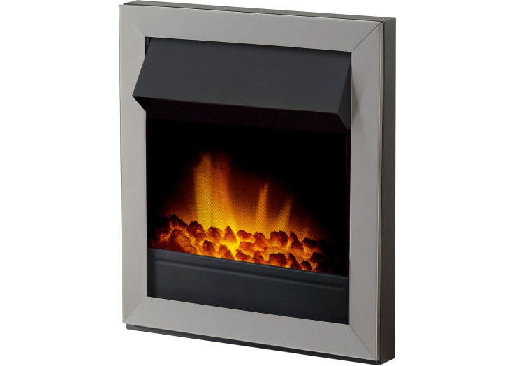 Adam Vancouver Electric Fire in Brushed Steel | Fireplace World