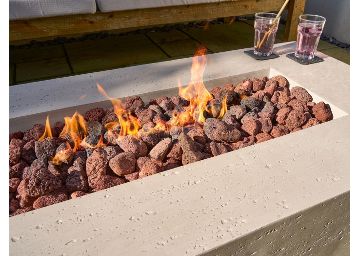 Rectangle gas fire pit discount