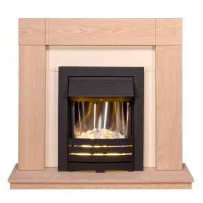 Adam Alton Fireplace Suite In Cream With Electric Fire 36 Inch