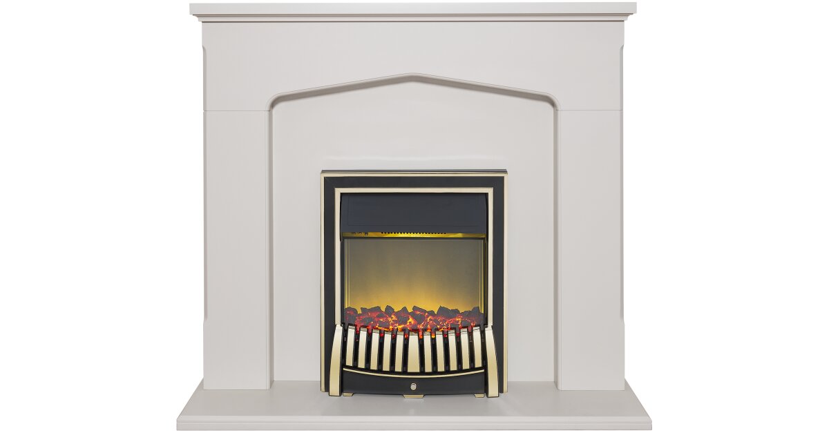 Adam Cotswold Fireplace Suite In Stone Effect With Elan Electric
