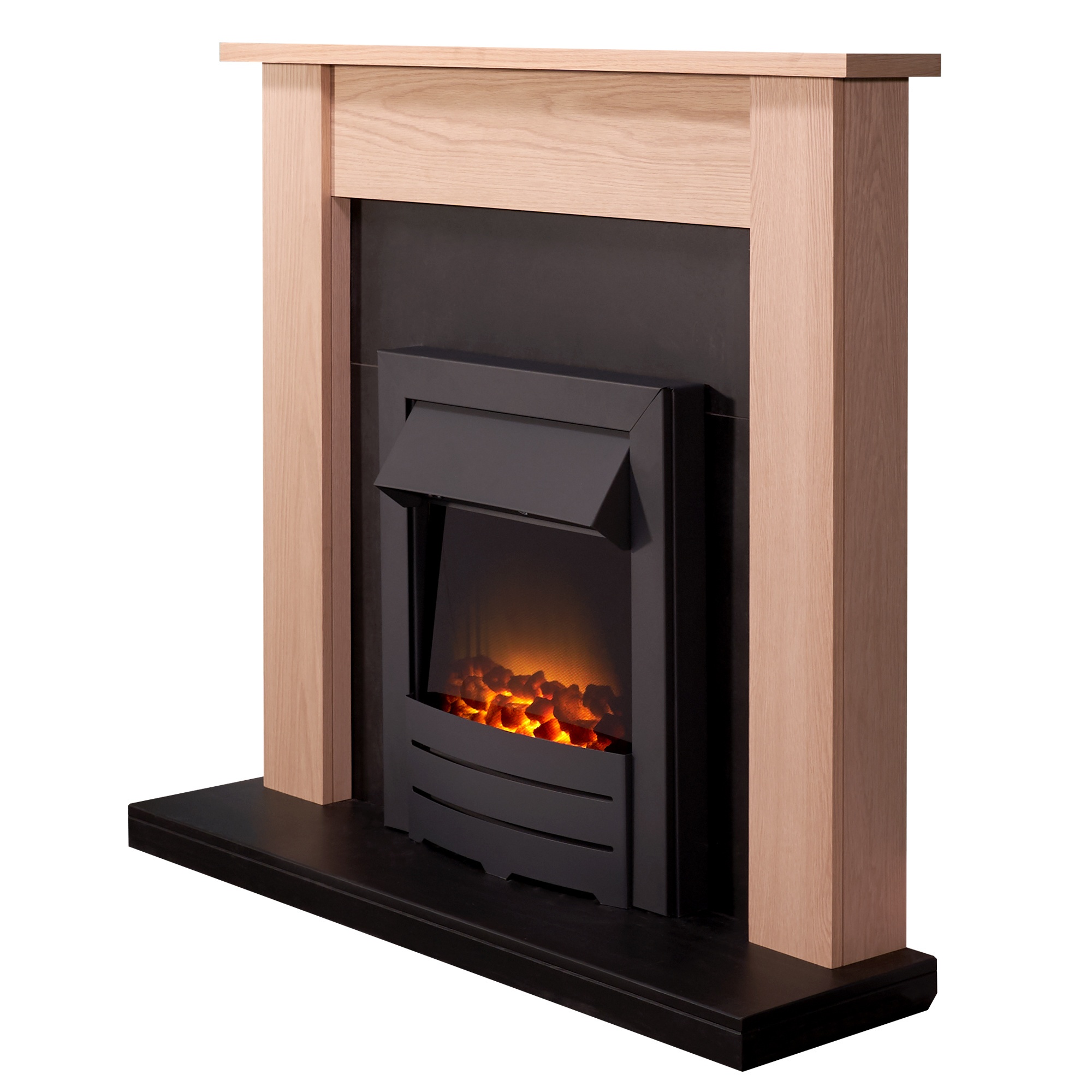 43 Inches Adam Fireplace in Oak and Black
