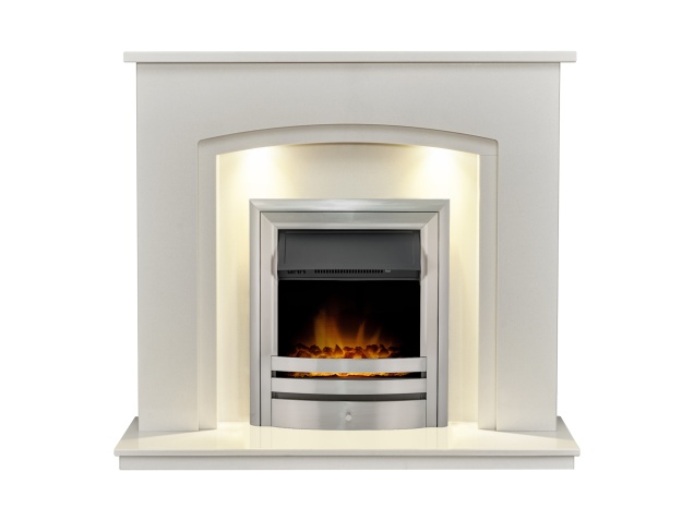 acantha-granada-white-marble-fireplace-with-downlights-vela-electric-fire-in-brushed-steel-48-inch