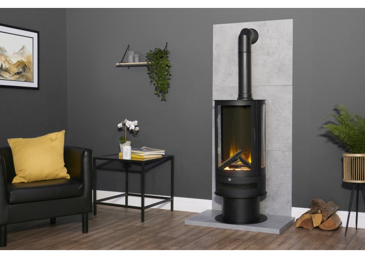 Electric Log Burner Electric Fireplace With Pipe Log Burner Effect