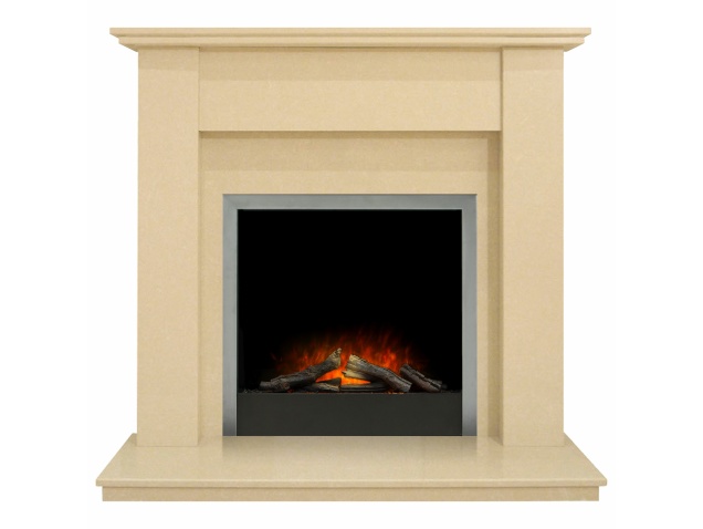 Trinity Fireplace In Beige Stone With Adam Ontario Electric Fire