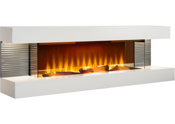 Sureflame WM-9332 XL Electric Wall Fireplace Suite with Downlights