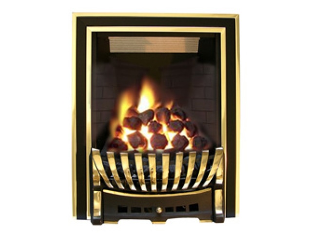Ekofires Eko 3030 Coal Gas Fire Brass Black Antique Elegance