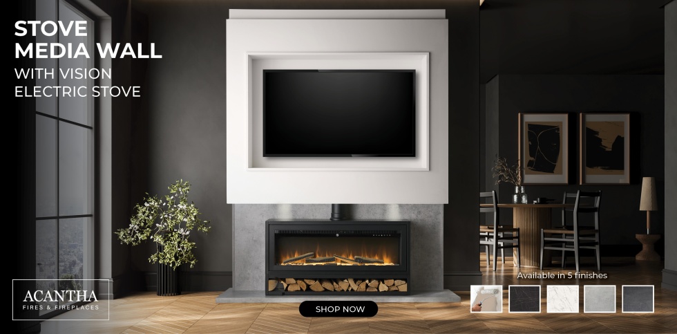 Acantha Stove Media Wall