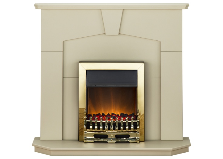 Adam Abbey Fireplace Suite In Stone Effect With Blenheim Electric