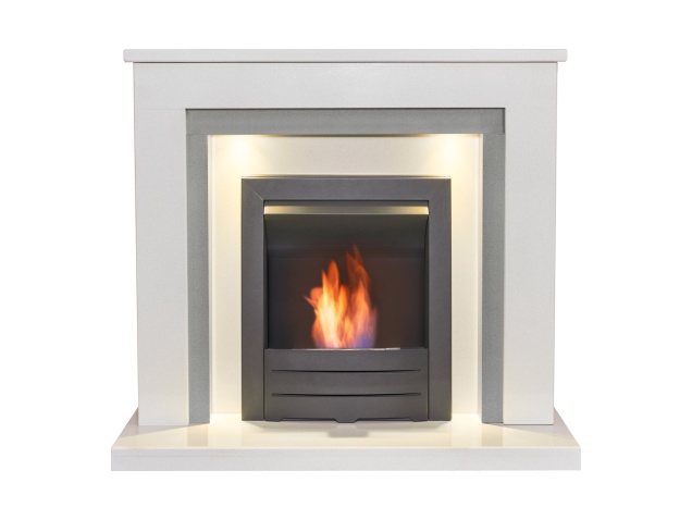 acantha-dallas-white-grey-marble-fireplace-with-downlights-colorado-bio-ethanol-fire-in-black-42-inch