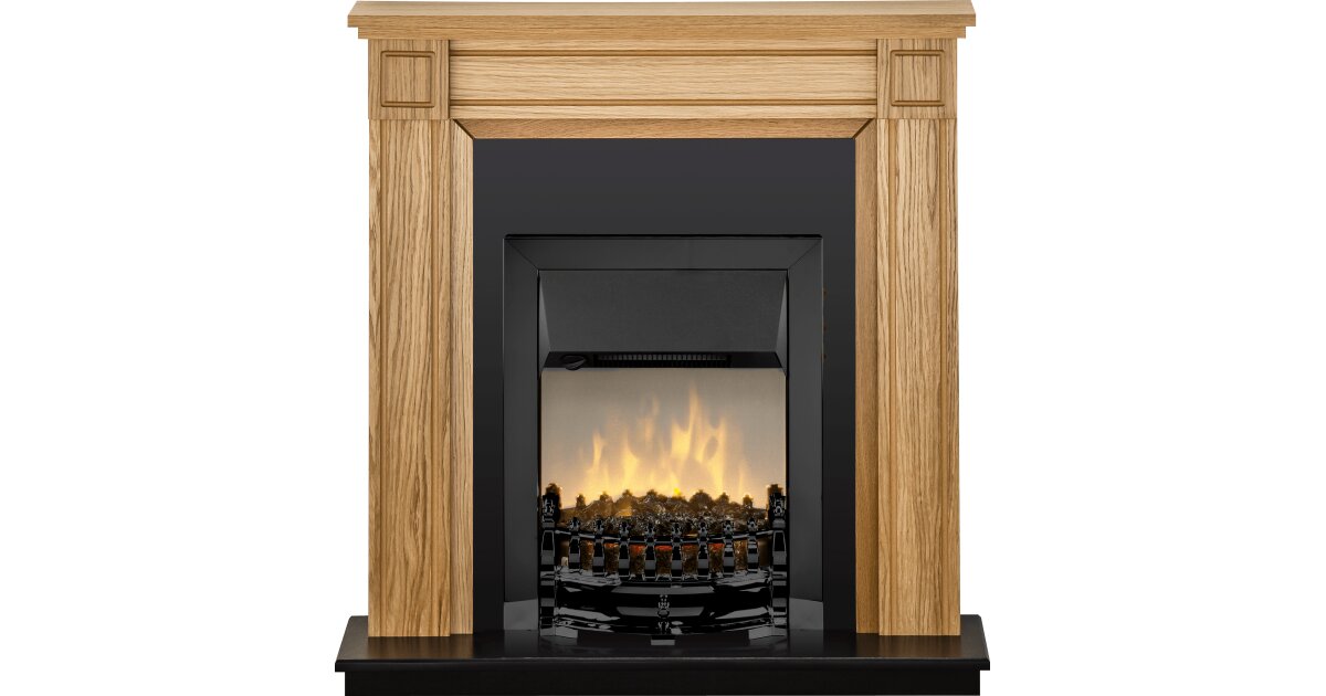Adam Georgian in Oak u0026 Black with Valor Balmoral Ecolite Electric Fire in  Black, 39 Inch | Fireplace World