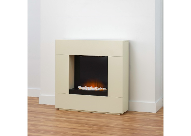 Adam Alton Fireplace Suite In Cream With Electric Fire 36 Inch