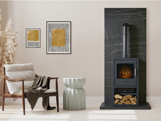acantha-tile-hearth-set-in-black-marble-effect-with-bergen-xl-stove-tall-angled-pipe