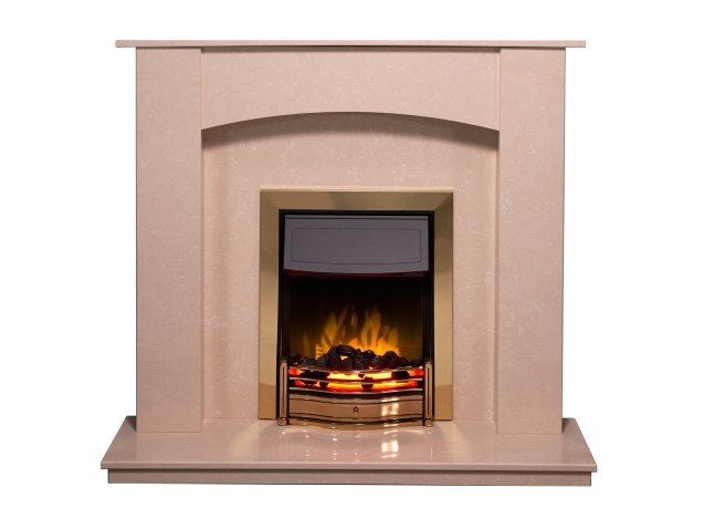 Adam Camber Fireplace Suite In Roman Stone With Dimplex Danesbury