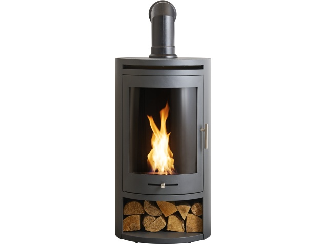 oko-s5-bio-ethanol-cylinder-stove-with-log-storage-in-charcoal-grey-angled-stove-pipe