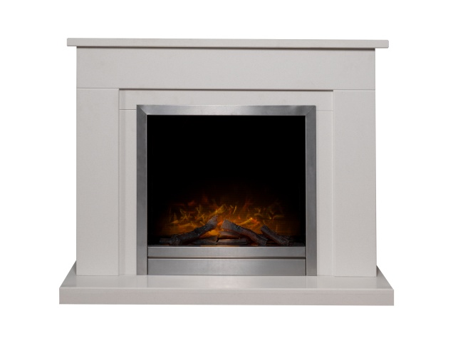 Adam Brixton Fireplace In White Stone With Adam Ontario Electric