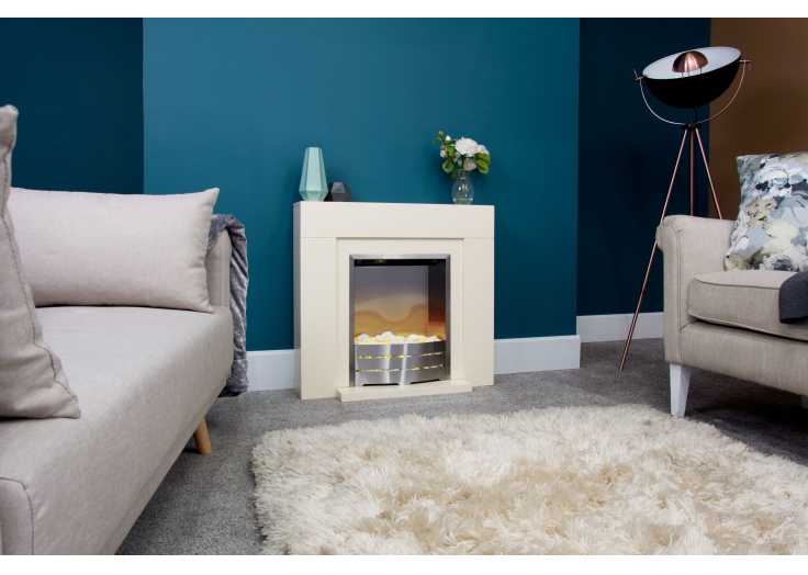 Cream Electric Fireplace