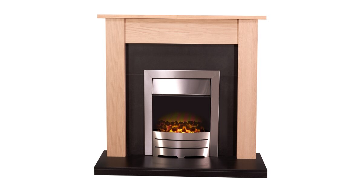 Adam Southwold Fireplace Suite In Oak Black With Colorado