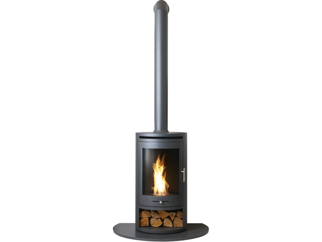 oko-s5-bio-ethanol-cylinder-stove-with-tall-angled-metal-stove-pipe-truncated-hearth