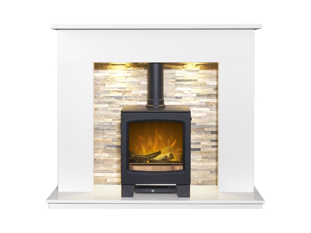 acantha-monara-white-marble-fireplace-with-downlights-lunar-electric-stove-in-charcoal-grey-54-inch